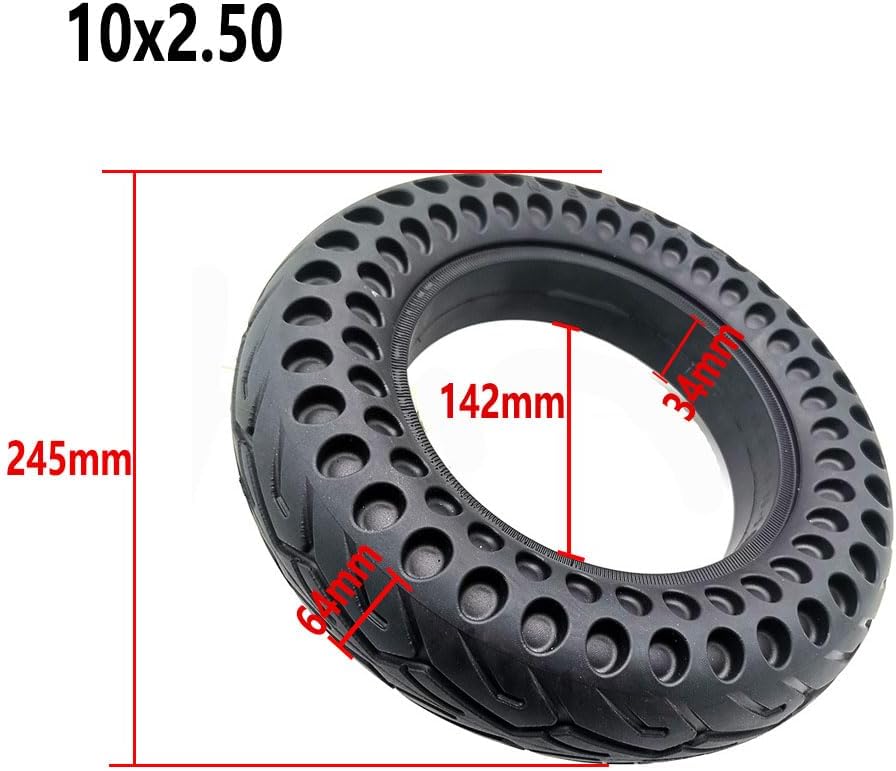 10-Inch Electric Scooter Tires - 10X2.50 Solid Tires Honeycomb, Explosion-Proof, Wear-Resistant, Anti-Skid, High Elasticity