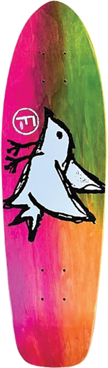 Fo​undation Bird Cruiser Deck 8.0 x 27.5 Rainbow Dye - Assembled AS Complete Skateboard