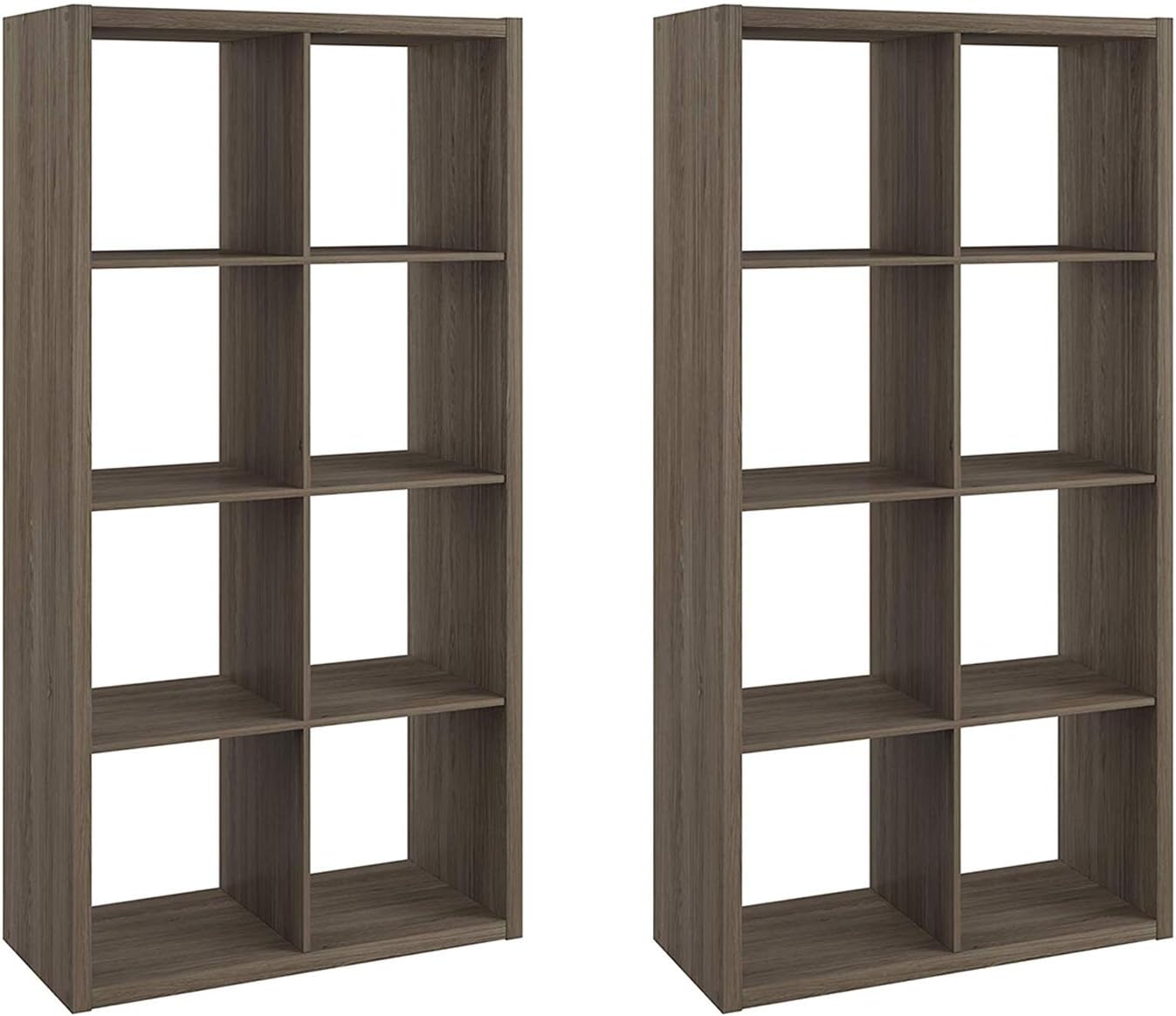 ClosetMaid Bookcase Open Back 8-Cube Storage Organizer, Graphite Gray (2 Pack)