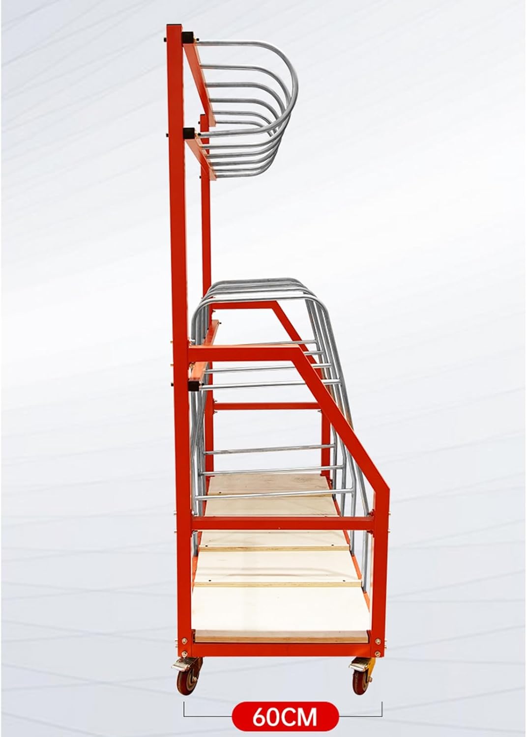 Wooden Board Sorting Rack 59.1x23.6x74.8 inch, Heavy Duty Material Handling Vertical Panel Cart, Furniture Factory Shelves 5 Partitions Storage Panel Mover Standing Shelf with Caster
