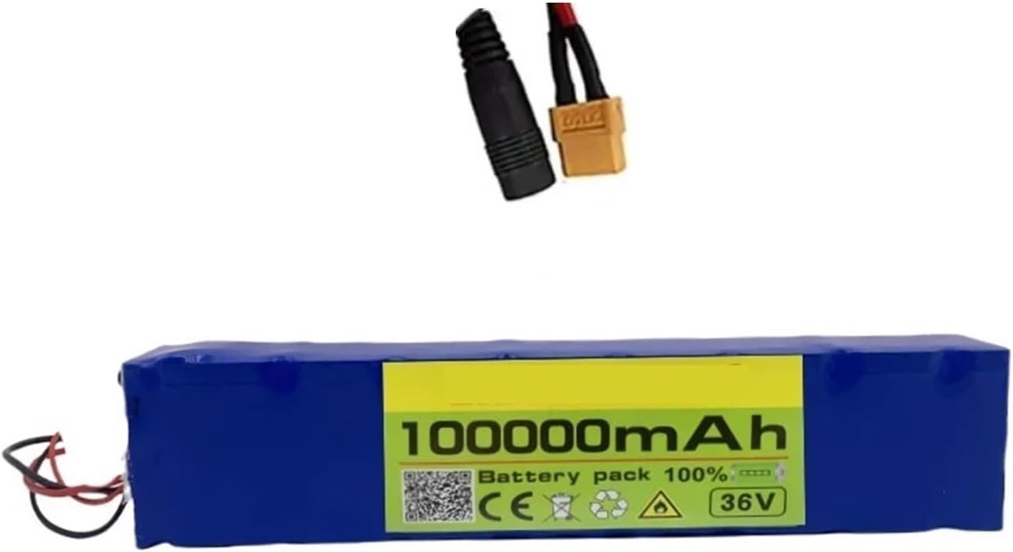 36V 100000mAh Scooter Battery Pack, Compatible for Mijia M365 Electric Scooter Battery Including BMS Board(100Ah XT60-DC)