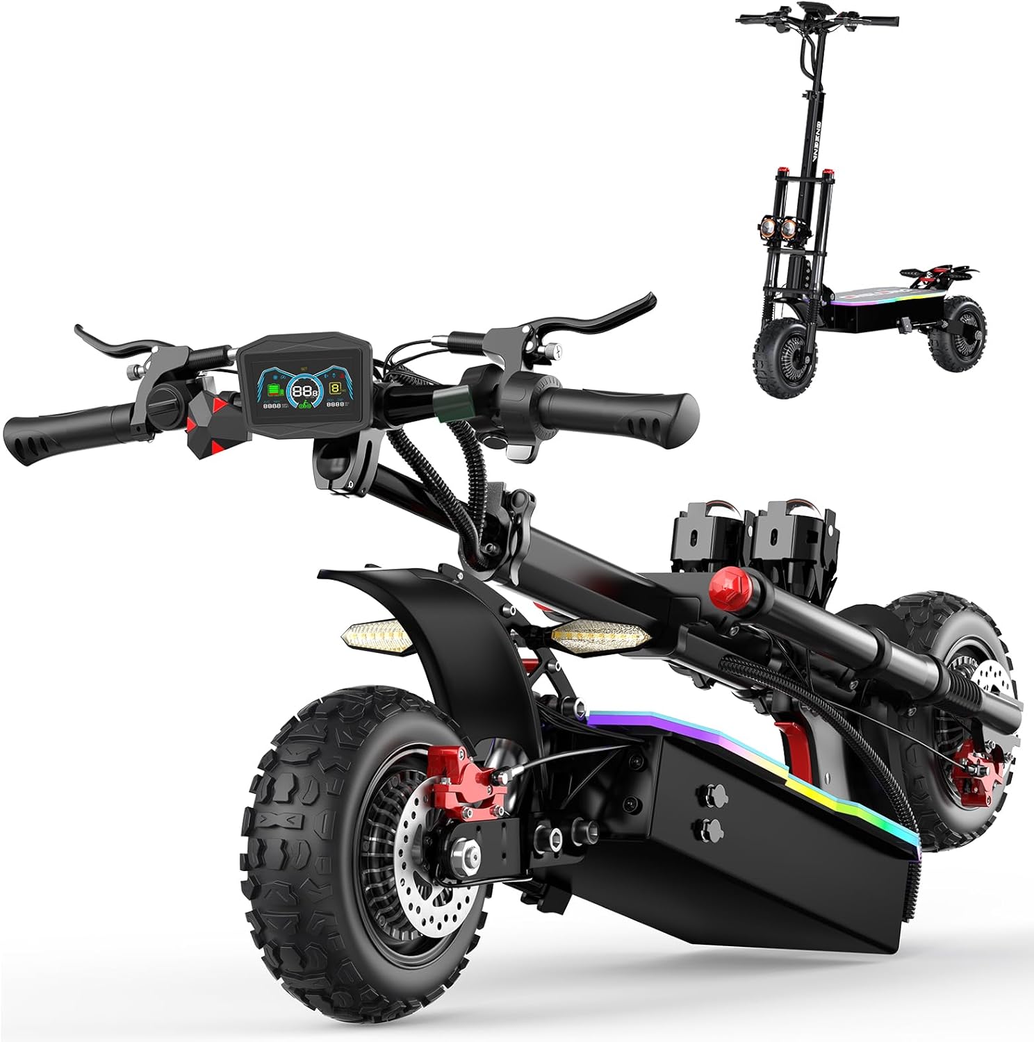 Electric Scooter Adults - 3000W/5600W/7000W Fast E-Scooter, 45-70Mile Long Range, Dual Motor Foldable Electric Scooter for Commutting for Adults and Teens