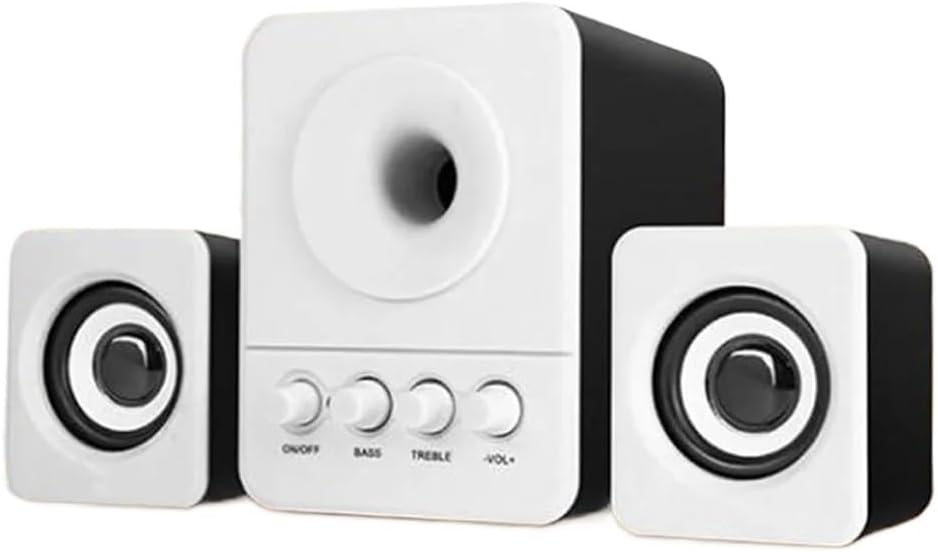 Desktop Mini Speakers Subwoofer 2.1 Stereo Bass Speaker Support U Disk Notebook Music Player Bass Loudspeaker(Black)