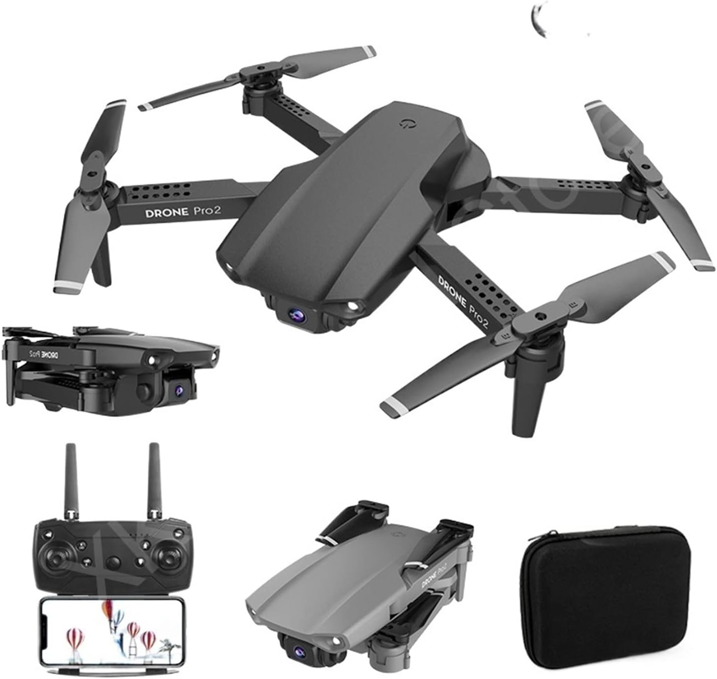 Ultralight and Foldable Drone Quadcopter RC Drone 4K HD Dual Camera Professional Aerial Photography Dron Height Hold Foldable Quadcopter (Color : Black-Dual4K-2B-Bag Size : 1) (Black dual4k)