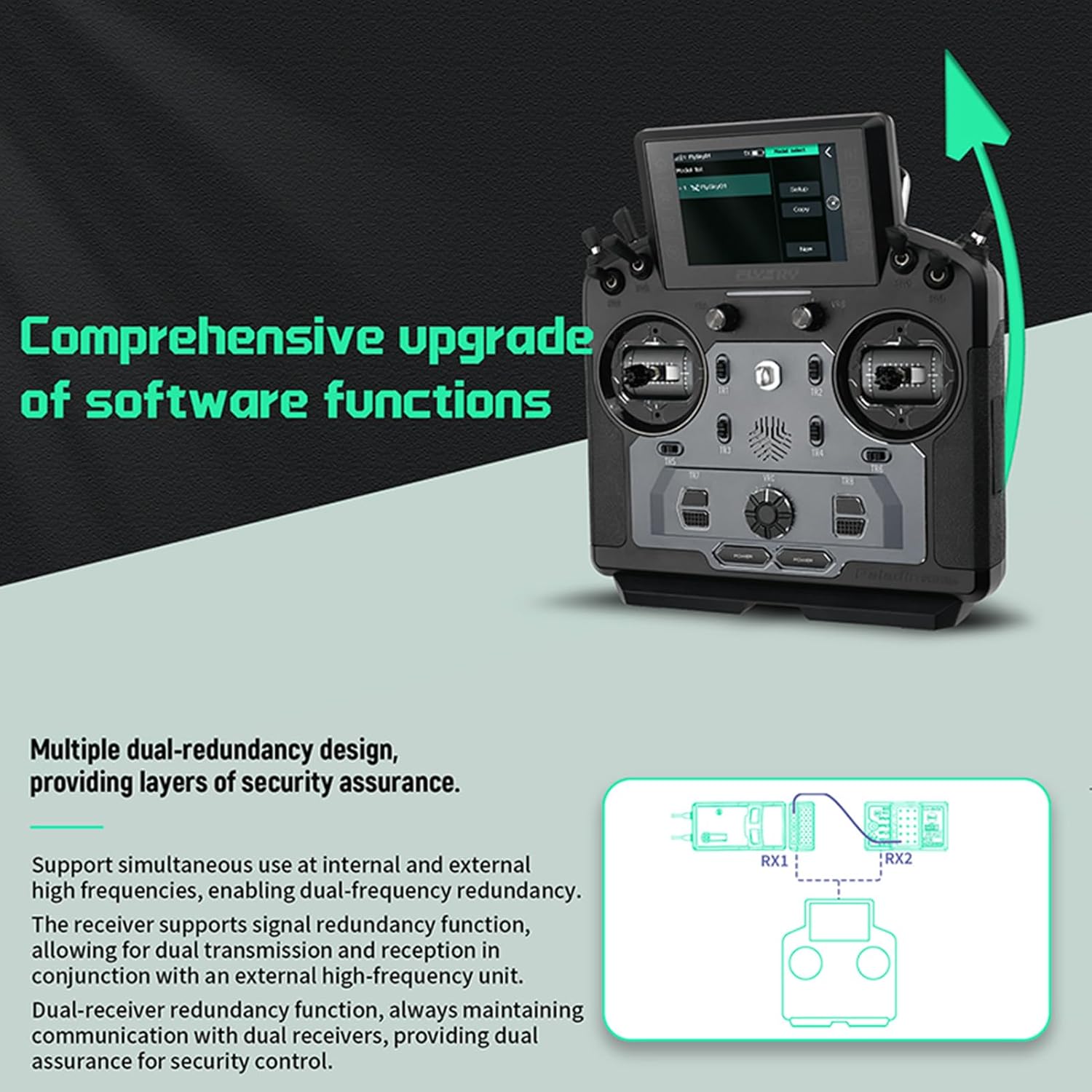 Flysky PL18 Ultra Paladin 18CH Radio Remote Controller Transmitter 3.5-inch IPS Touch Screen Compatible with FTr8B AFHDS 3 Protocol Receiver for Rc Airplane Helicopter Car Boat Robot Glider