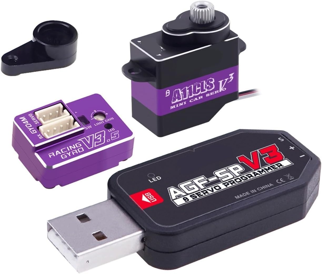 A11CLS V3 Programmable Ultra High Speed ​​1.4KG Coreless Servo Gyro V3.5 Kit for 1/24 1/18 Mini(JST Set 6)