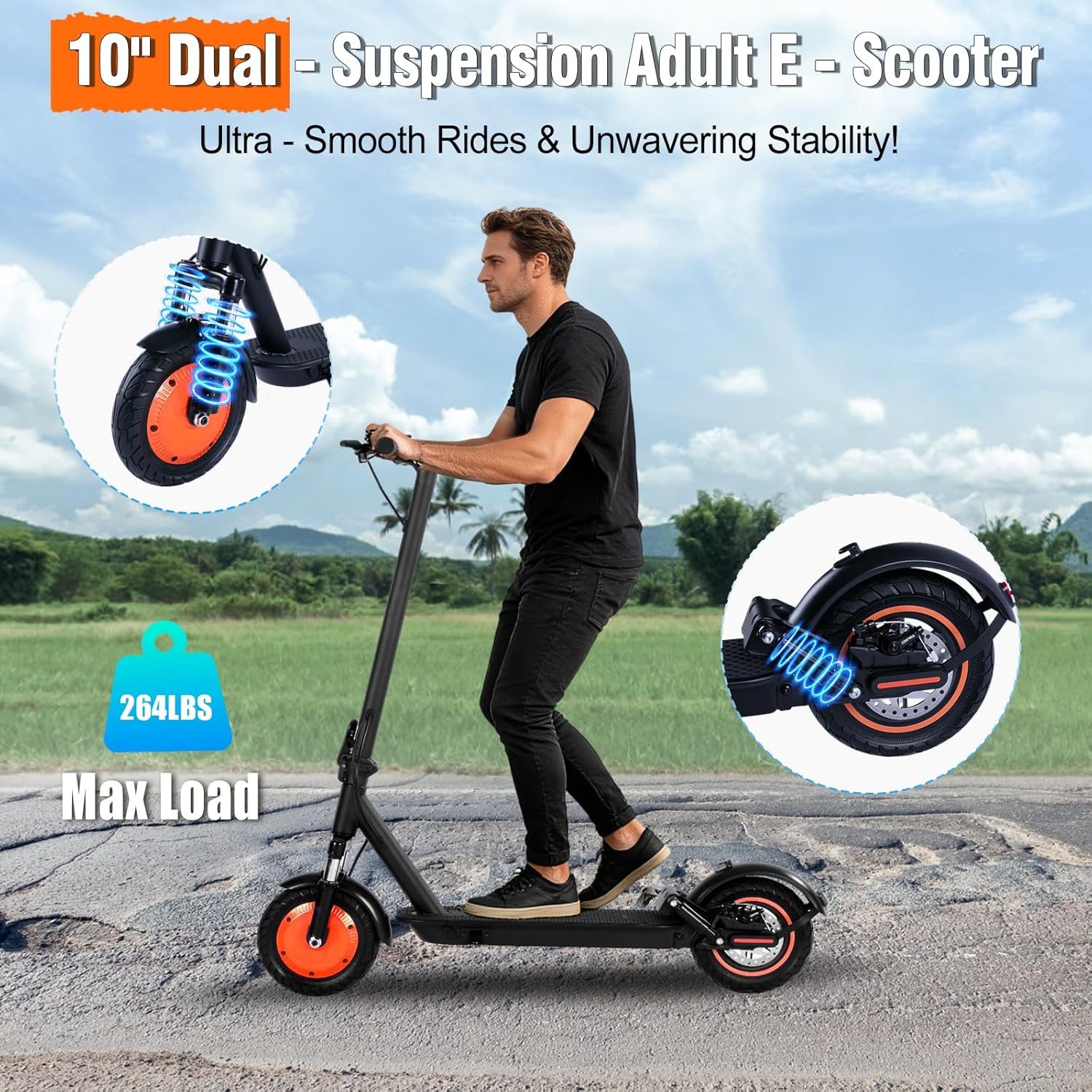 1000W Foldable Electric Scooter for Adults Teens | 10