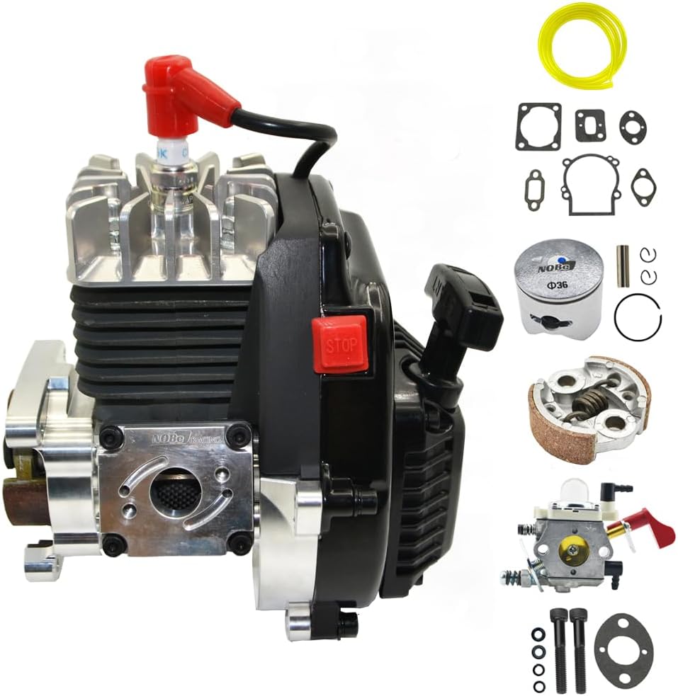 30.5cc CNC Crankcase Intake 1/5 Scale 2-Stroke Gasoline RC Engine Compatible with Walbro 997 Fit for Baja HPI Losi Redcat Rovan Compatible with All 1/5 RC car Professional Competition Model