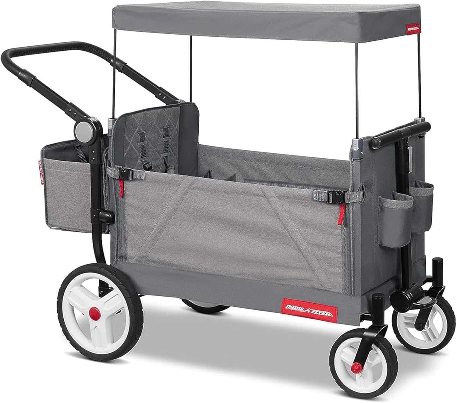 Radio Flyer Odyssey Collapsible Stroll N Wagon with Storage Bag, Light Gray