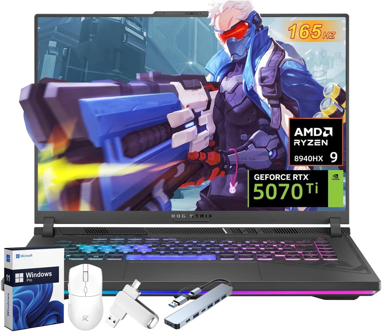 ASUS ROG Strix G16 Gaming Laptop 2025 New, AMD Ryzen 9 8940HX, NVIDIA RTX 5070Ti 12GB GDDR7, 16