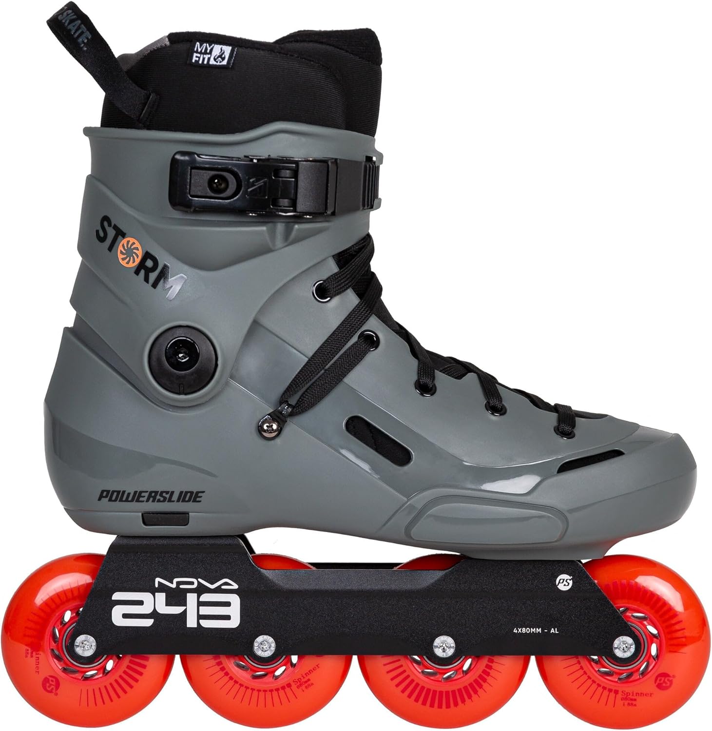 Powerslide Storm Meteor 80 Inline Skates Men Women - Urban Freeride Skates with Wide Fit, MYFIT Fat Boy Inner Shoe, 4 x 80 mm Spinner Wheels, ABEC 9 Ball Bearings