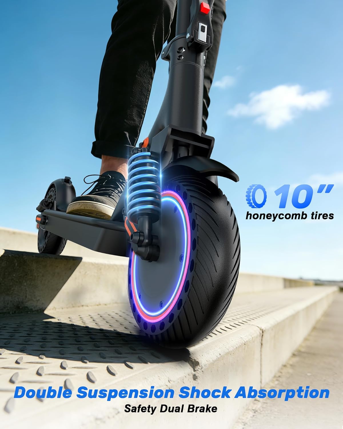NAVIC Electric Scooter for Adults，Top Speed 19/22 MPH，Range 19/22/28 Miles，8.5”/10