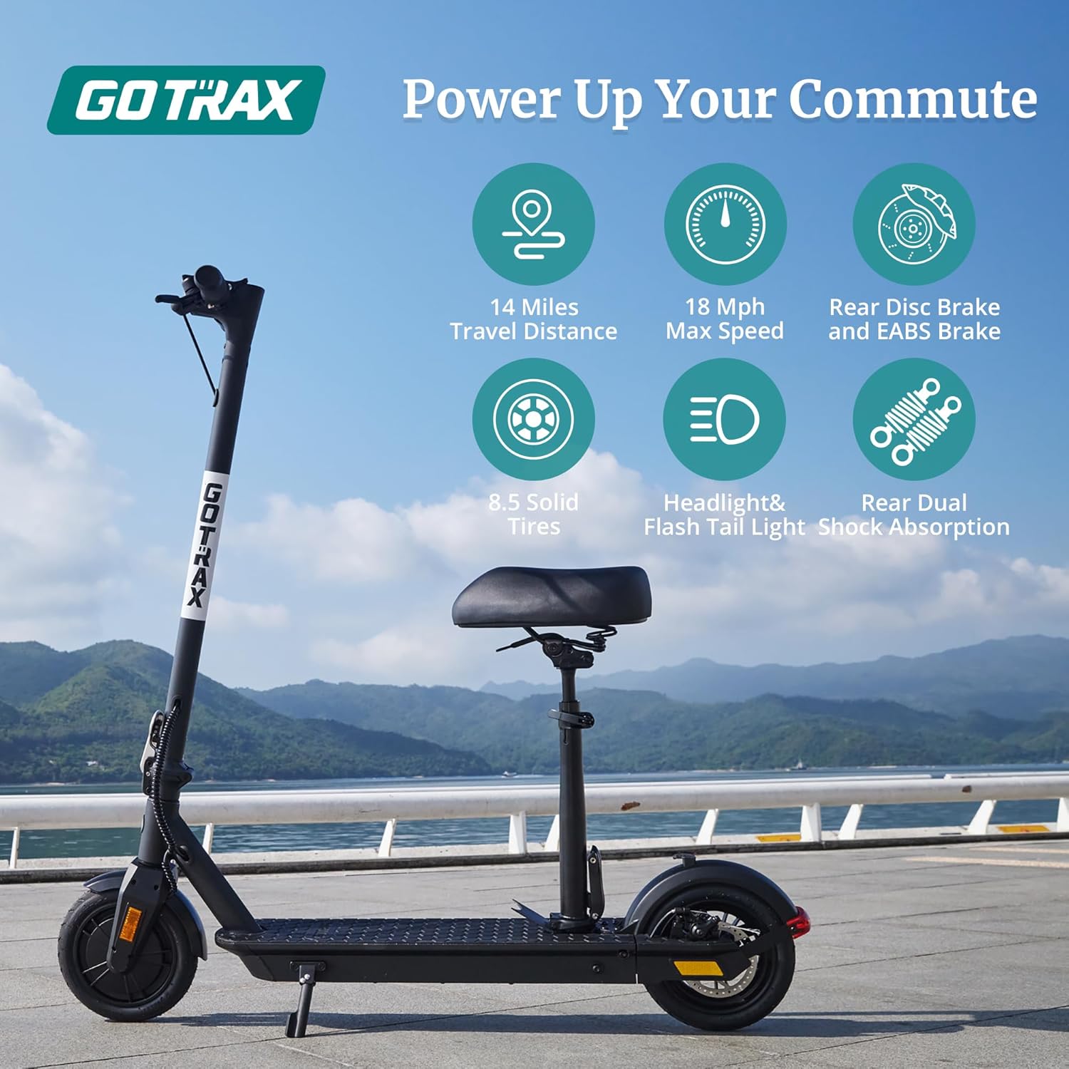 Gotrax Fusion Seat Electric Scooter for Adults, 8.5