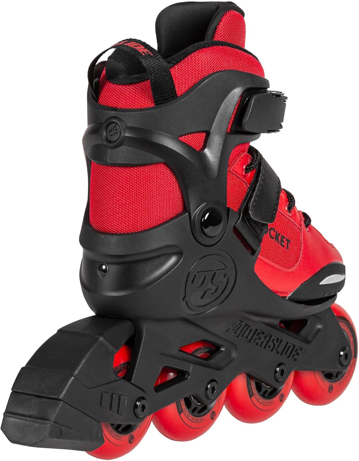 Powerslide Rocket Red, Adjustable Size 4 Wheels Children's Inline Skate, ABEC 7 Bearings
