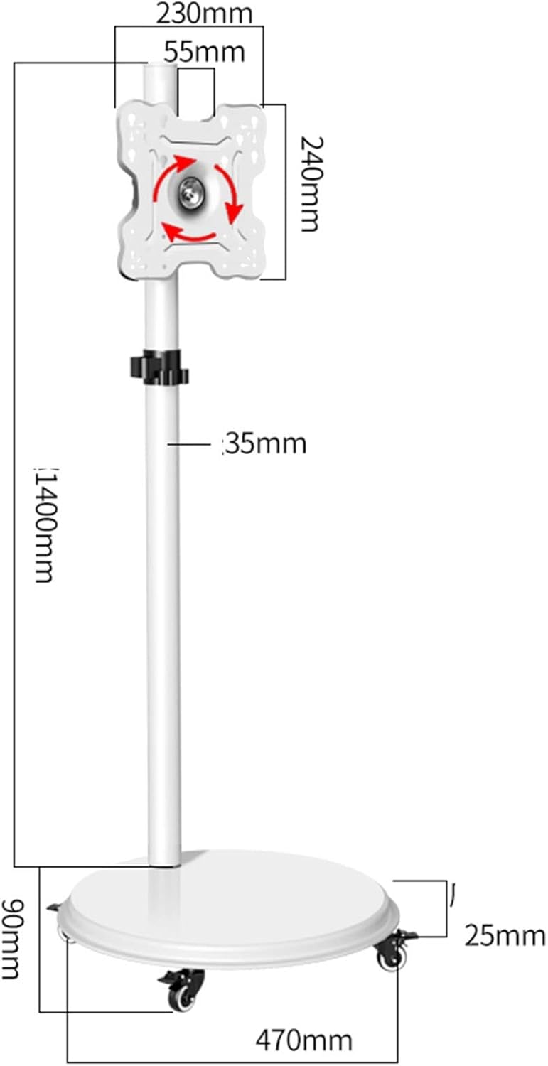 Table Top 24-43in Monitor Mobile Bracket - TV Computer Monitor Horizontal and Vertical Rotating Bracket Floor Mobile Cart Live Video Busine,