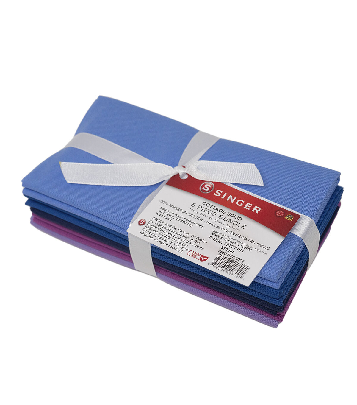 SINGER 18 x 21 Cottage Solid Fabric Quarter Bundle 5pc