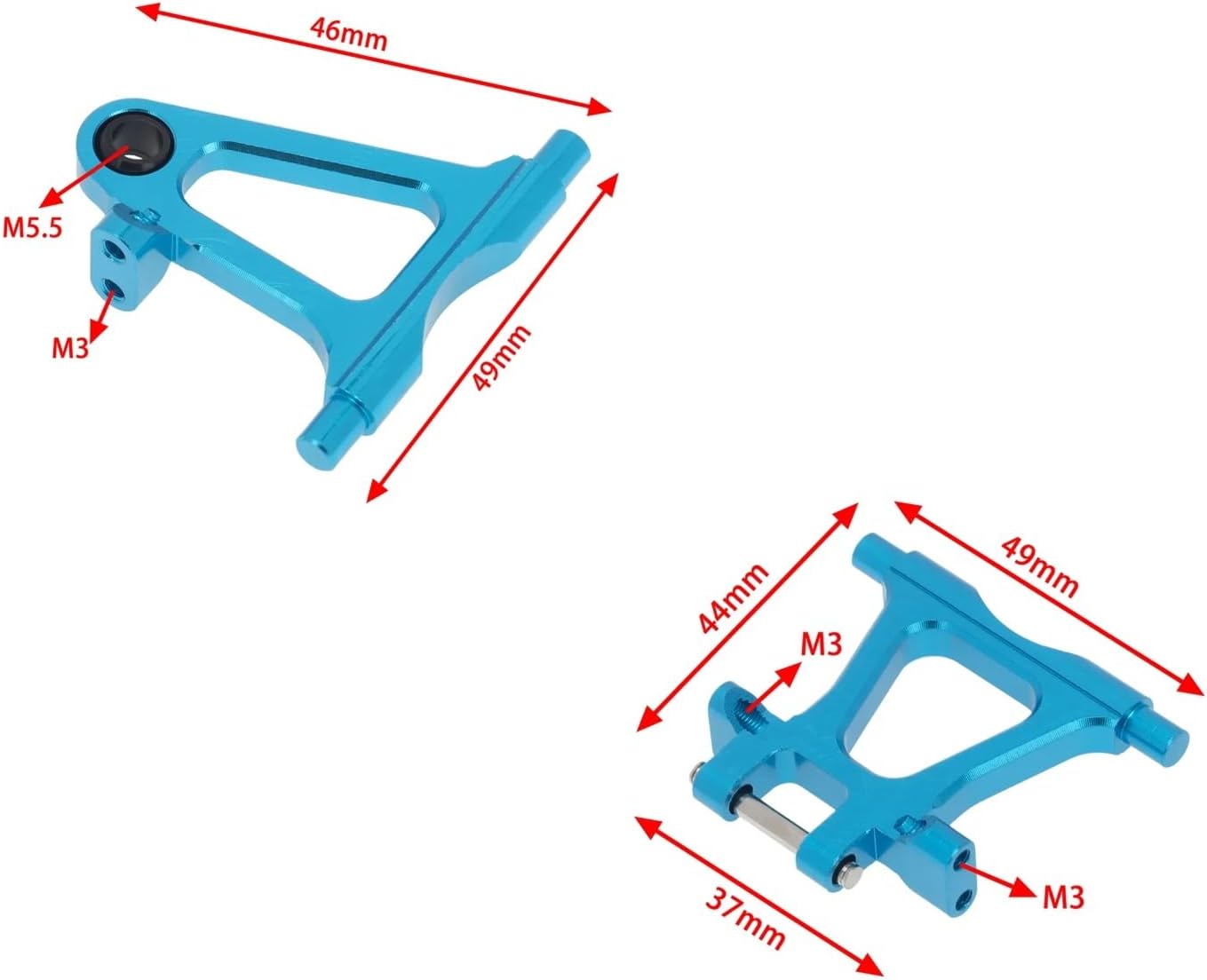 RC Toys Models For Tamiya For TT-02 1/10 RC Car Upgrade Parts Metal Modification Accessory Kit Suspension Arms Steering(Blue)