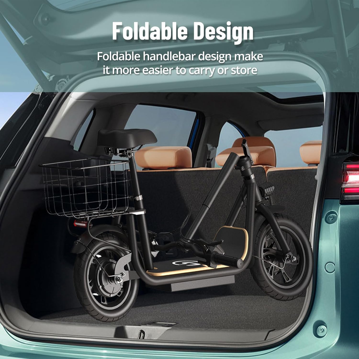 Electric Scooter for Adults, Foldable Commuter Scooter with Adjustable Seat, 500W Brushless Motor, 20MPH & 30 Miles Range, 12