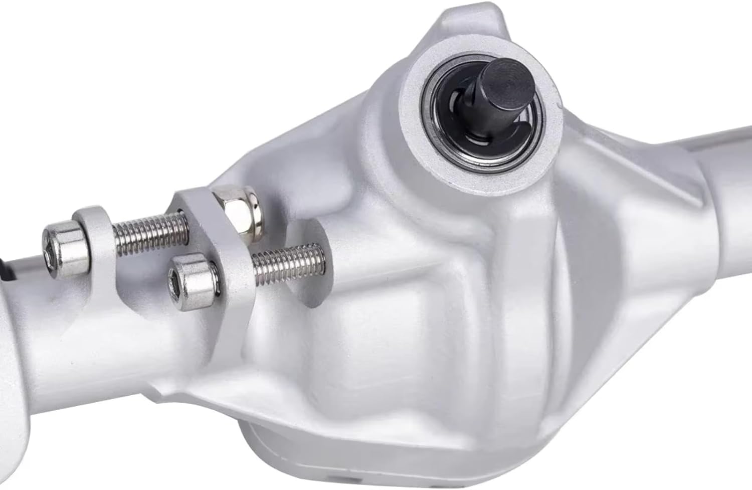 RC Axle Models For Axial For SCX10 II VS4-10 For Rock 1/10 Aluminum Piece Construction Front Rear Offset Straight Axle Set Trucks Parts RC Crawler(Silver)