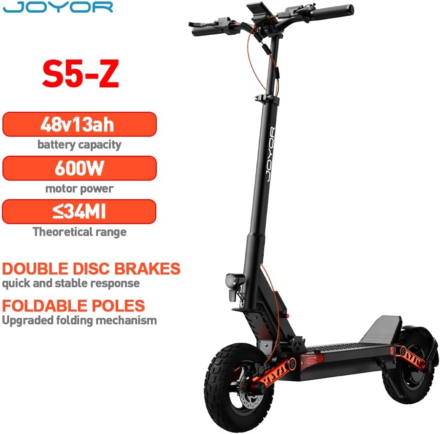 JOYOR S5/S10/T10 Electric Scooters, 31/40/44 MPH Top Speed, 34/46 Miles Max Range, 600W/2000W Motor, Dual Suspension, 10