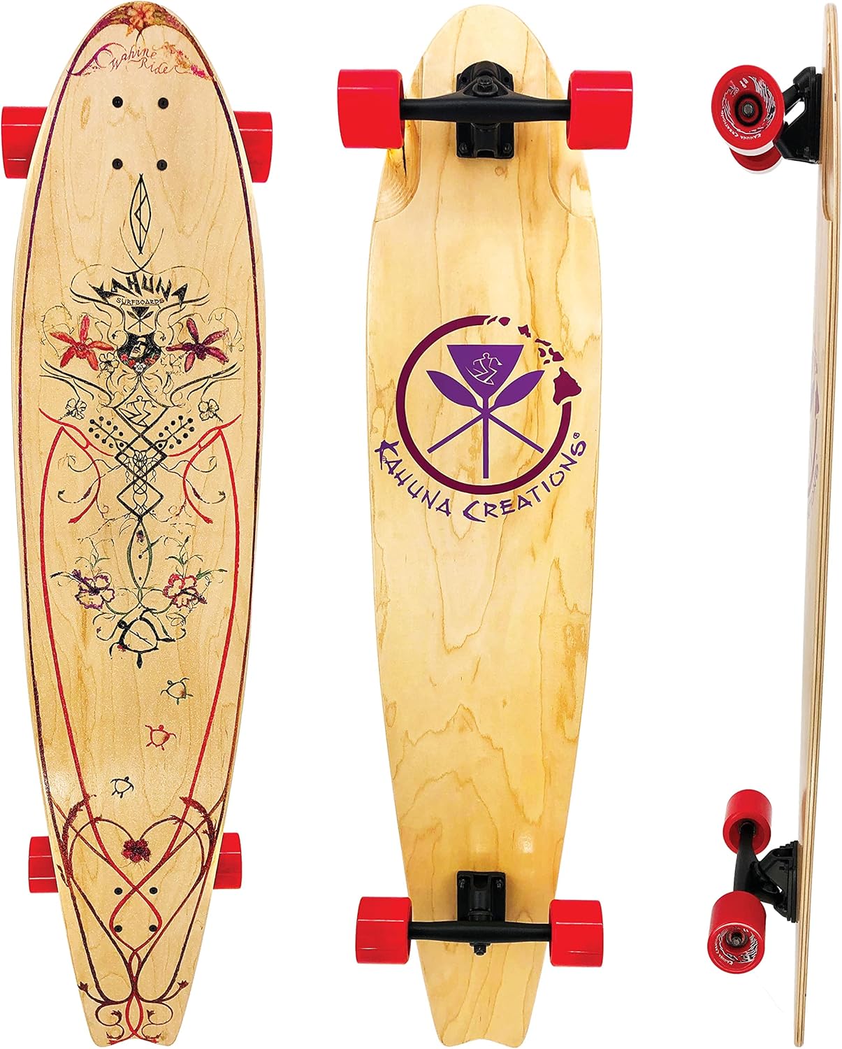 Kahuna Creations 46” Pohaku Longboard Skateboard Speed Cruiser for Cruising and Carving