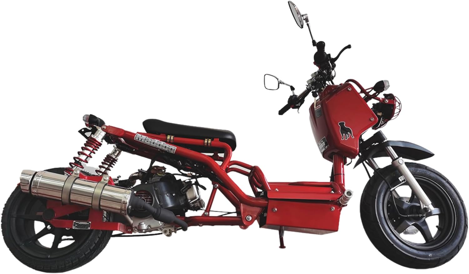 50cc Stretched Scooter Generation 1, Automatic Transmission, PMZ50-19, Wide 205/30-12 Rear Tire, Retro Speedometer, Gas Gauge, Street Legal Moped for Adults, Powerful 49cc GY6 Engine