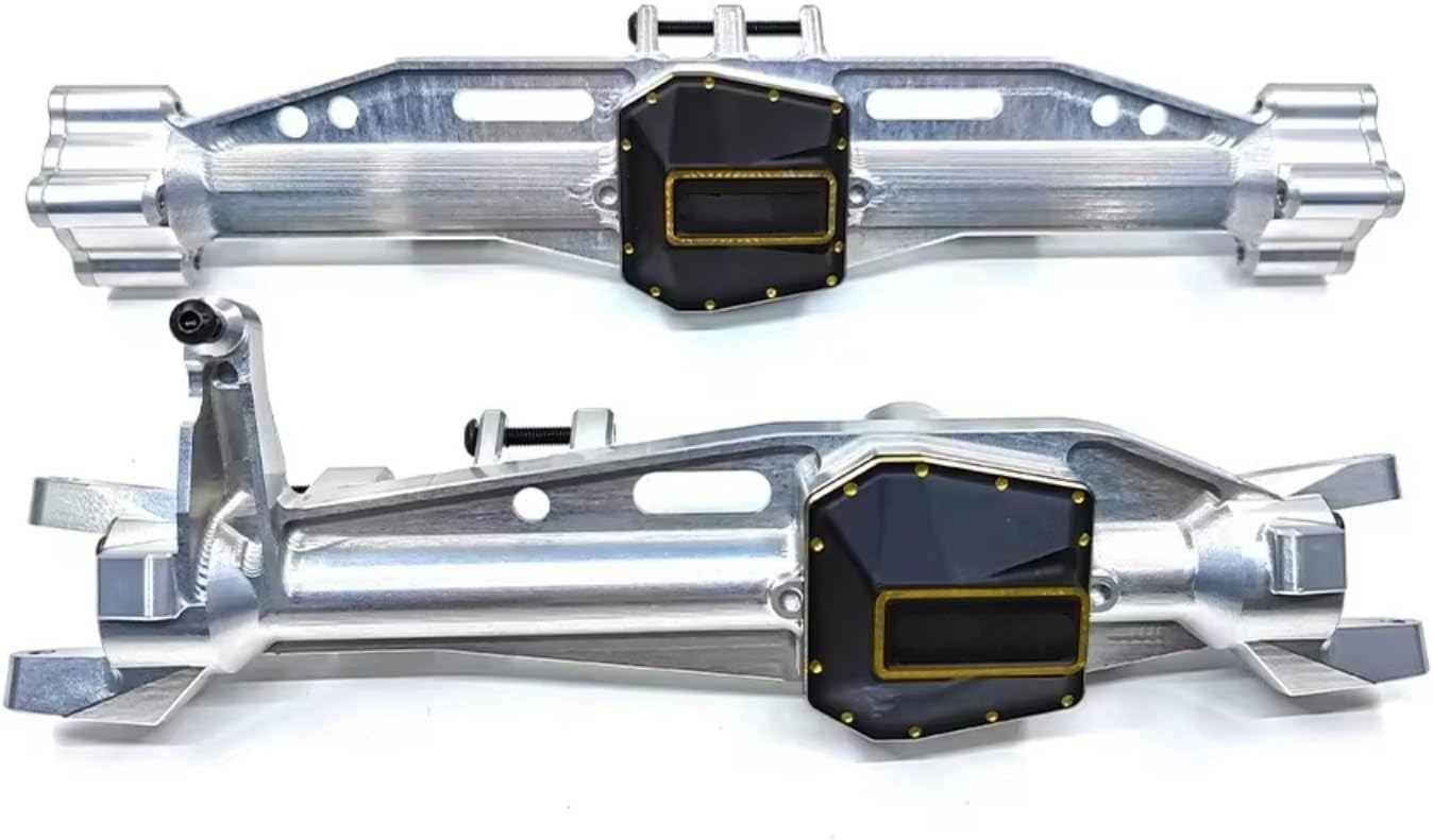 RC Axle Models For Axial SCX6 Honcho 7075 1/6 Front Rear Axle Housing CNC Aluminum Model Accessory Assemble Reapir Upgrade Parts Replace(Silver)