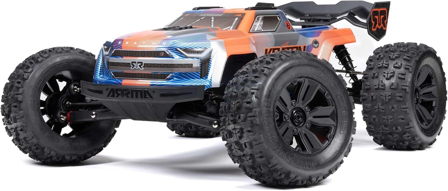 ARRMA RC Truck 1/8 KRATON 4X4 6S BLX BRUSHLESS V6 Speed Truck RTR (Lipo Battery and Charger Not Included) (Blue/Orange), ARA8608V6T1
