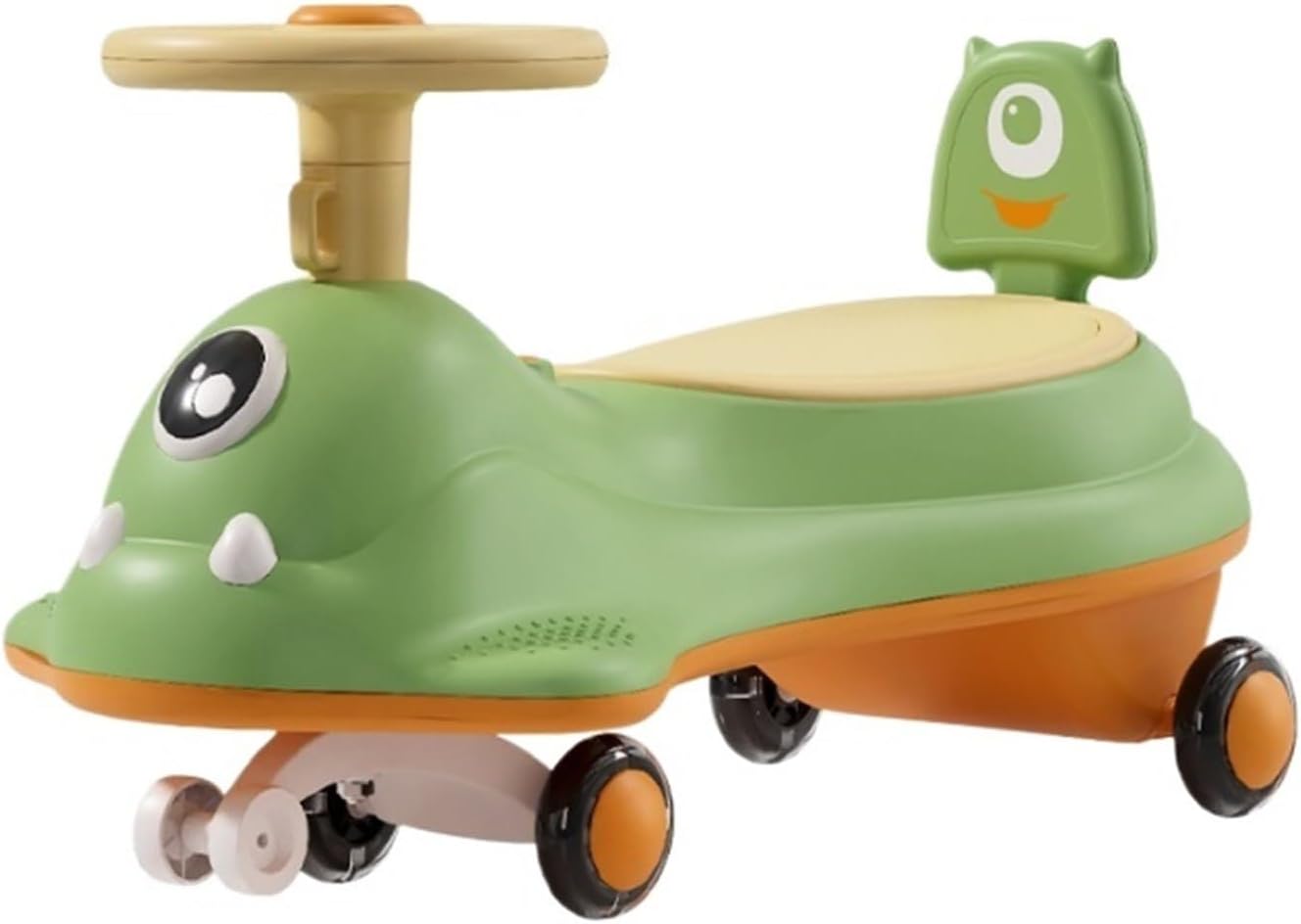 Swing Car with Under Seat Storage Ride On Toy Anti-Rollover Indoor Outdoor Toys Vehicle for Boys Girls(Green)