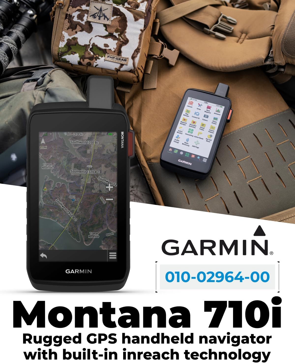 Garmin Montana 710i Rugged GPS Handheld Navigator, 5” Touchscreen, 32 GB, Built-in inReach Technology for SOS & 2-Way Texts in Remote Areas, Satellite Imagery & Maps, w/ Wearable4U PowerBank Bundle