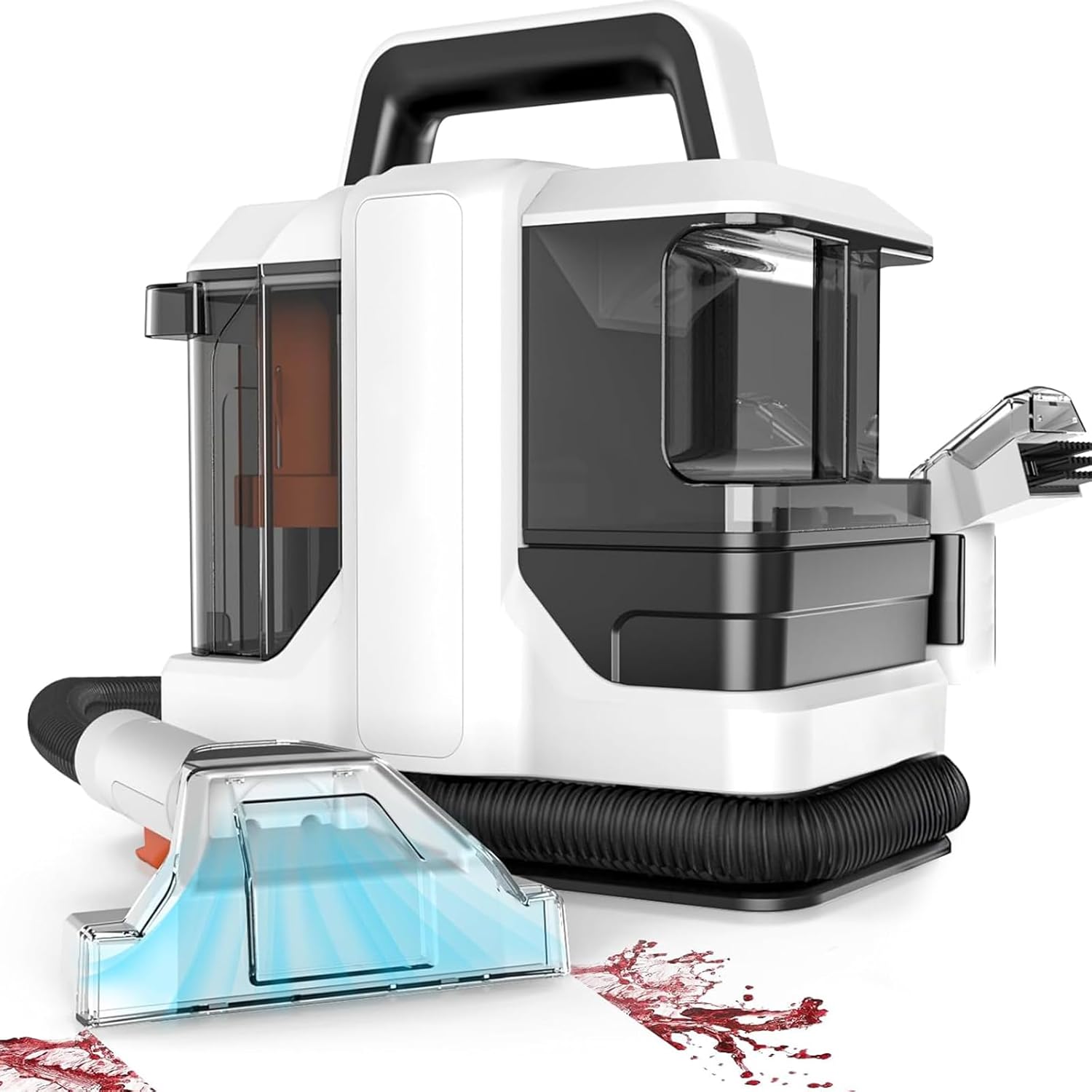 TREEYX Portable Carpet Cleaner Machine, 450W Wet and Dry Vacuum Sofa Upholstery Cleaner Machine with Large Capacity 1880ml Water Tank