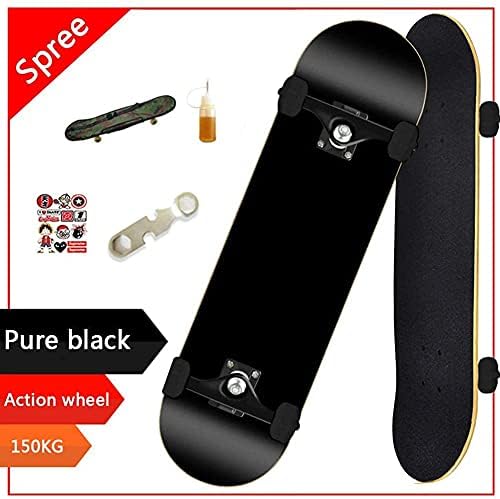 Four-Wheeled Skateboard Four-Wheeled Double Kick Maple Board 31 inch Professional Skateboard Suitable for Adults Teenagers and Children