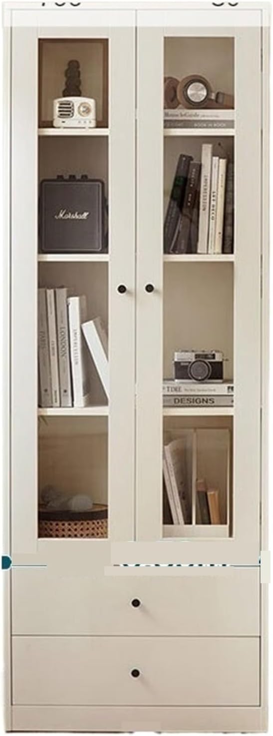 Combination Bookcase Dustproof Bookshelf with Glass Door, Simple Home Floor Storage Cabinet for Living Room MINGPING (Color : C 59x32x164)