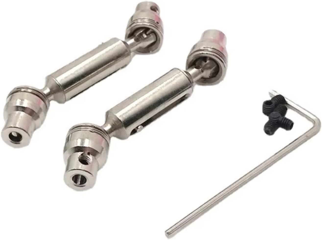 RC Car Drive Shafts For WPL 1/10 C74 1/16 RC Car Parts Metal Upgrade Parts Front And Rear Drive Shafts Control Accessories Black For Silver(Silver)