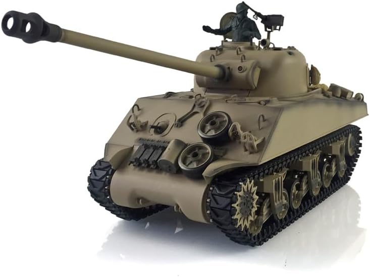 TOUCAN RC HOBBY Pro.Edition RTR Henglong 1/16 TK7.0 M4A3 Sherman RC Tank 3898 Barrel Recoil 360° Metal BB Airsoft Smoke Effect IR Battle with Sticter for Ages 14+