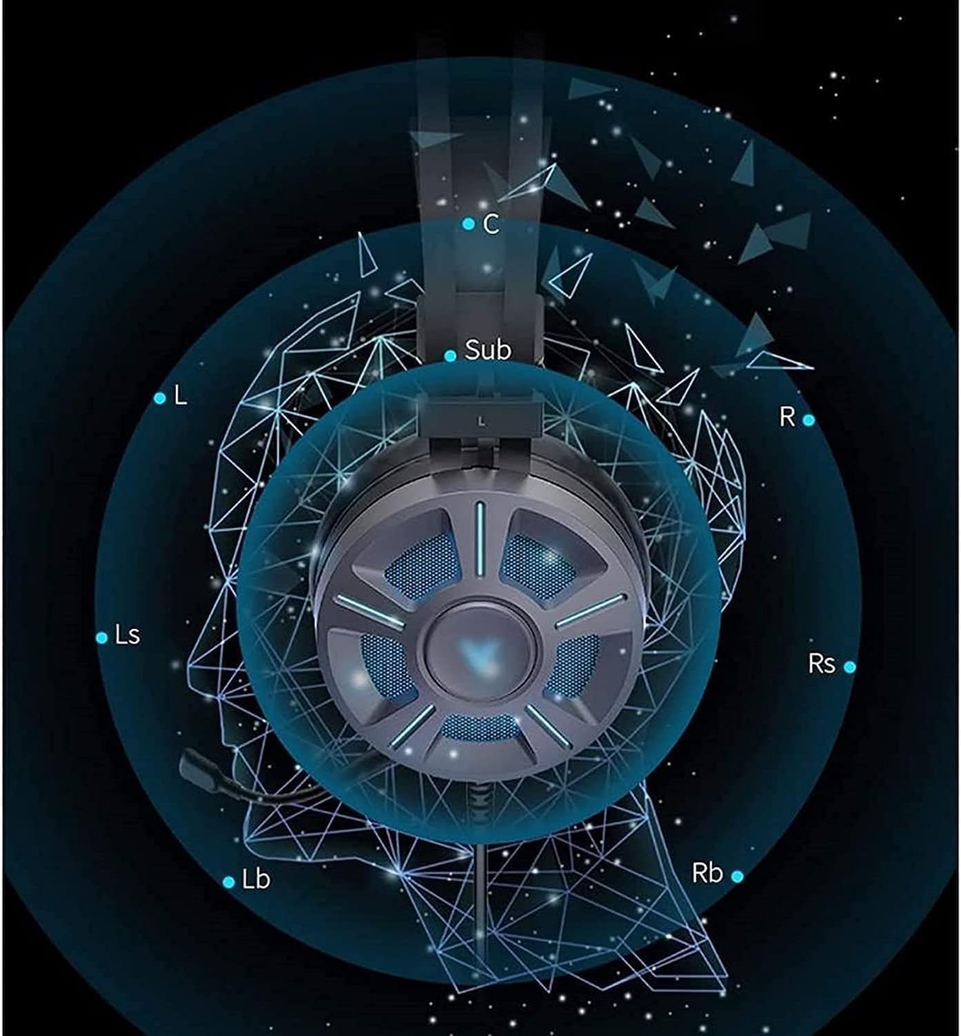 Gaming Headset with 7.1 Surround Sound, One Headset with Noise Canceling Mic & RGB Light,Computer Gaming Headset Headset