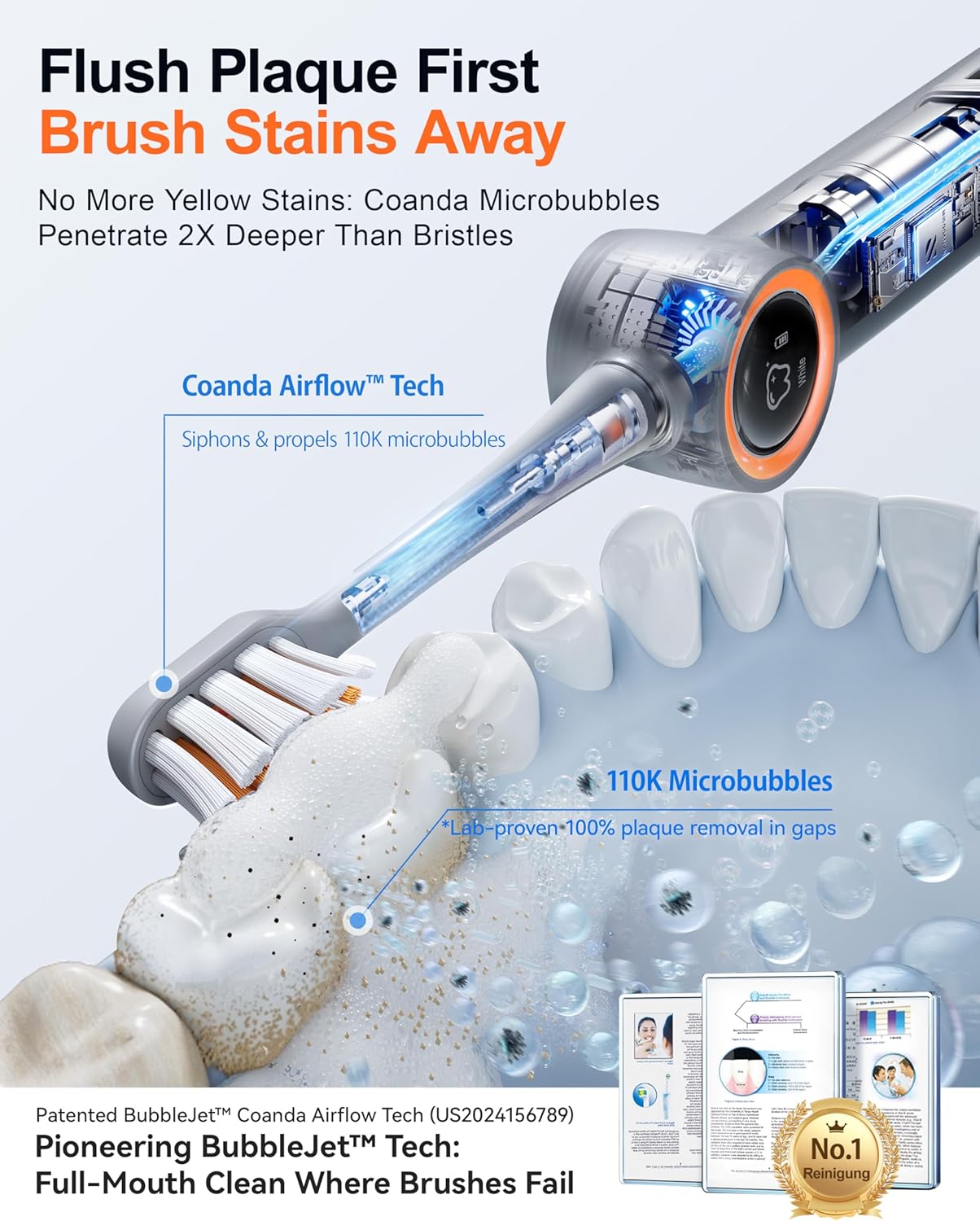 RANVOO Save $70 to Get Handheld Vacuum Cleaner and Bubble Sonic Electric Toothbrush Grey Together