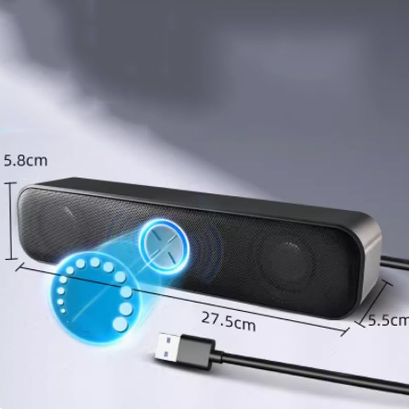 Laptop Dedicated Computer Audio Interface, Desktop Small Speaker with Built-in Sound Card Direct Insertion