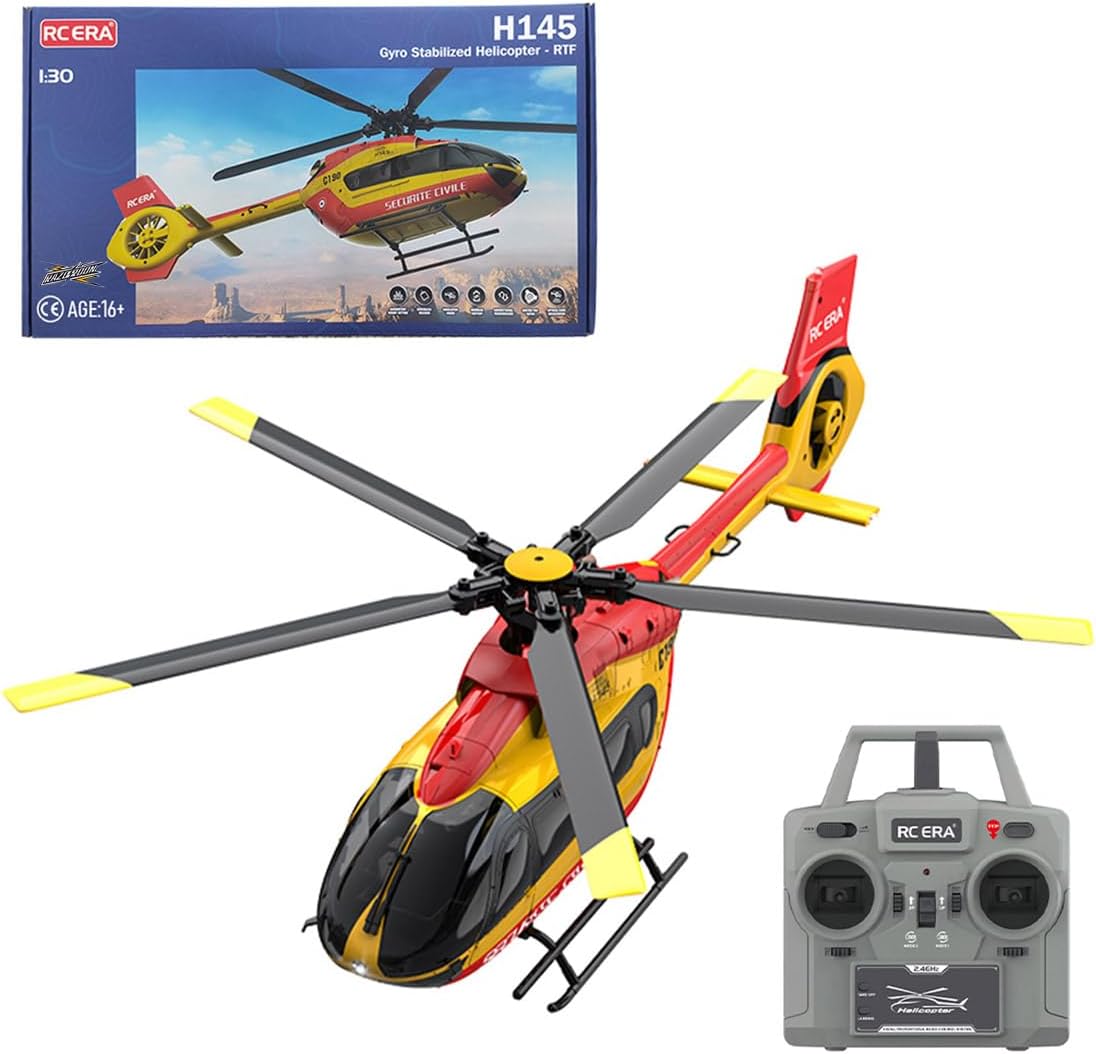 C190 RC Helicopter for Adults, 1/30 Scale 2.4G 6CH Single-Rotor Gyroscopic Helicopter Model, Indoor & Outdoor RC Flying Aircraft (RTF Version)
