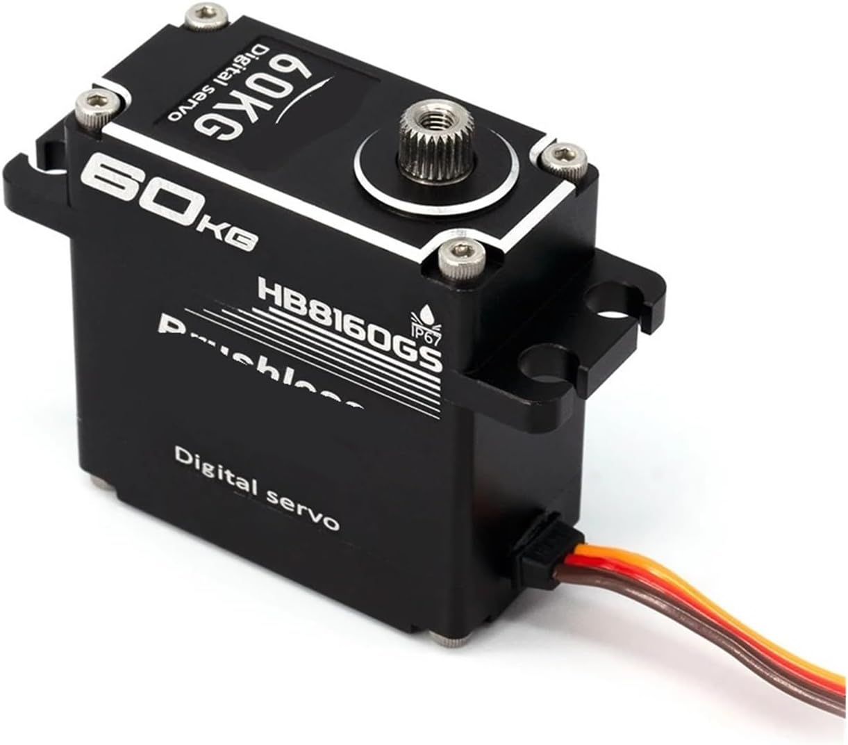 60KG Digital Servo Motor 14V Metal Gear Waterproof Brushless Remote Control Steering Servo(Continuous 360)