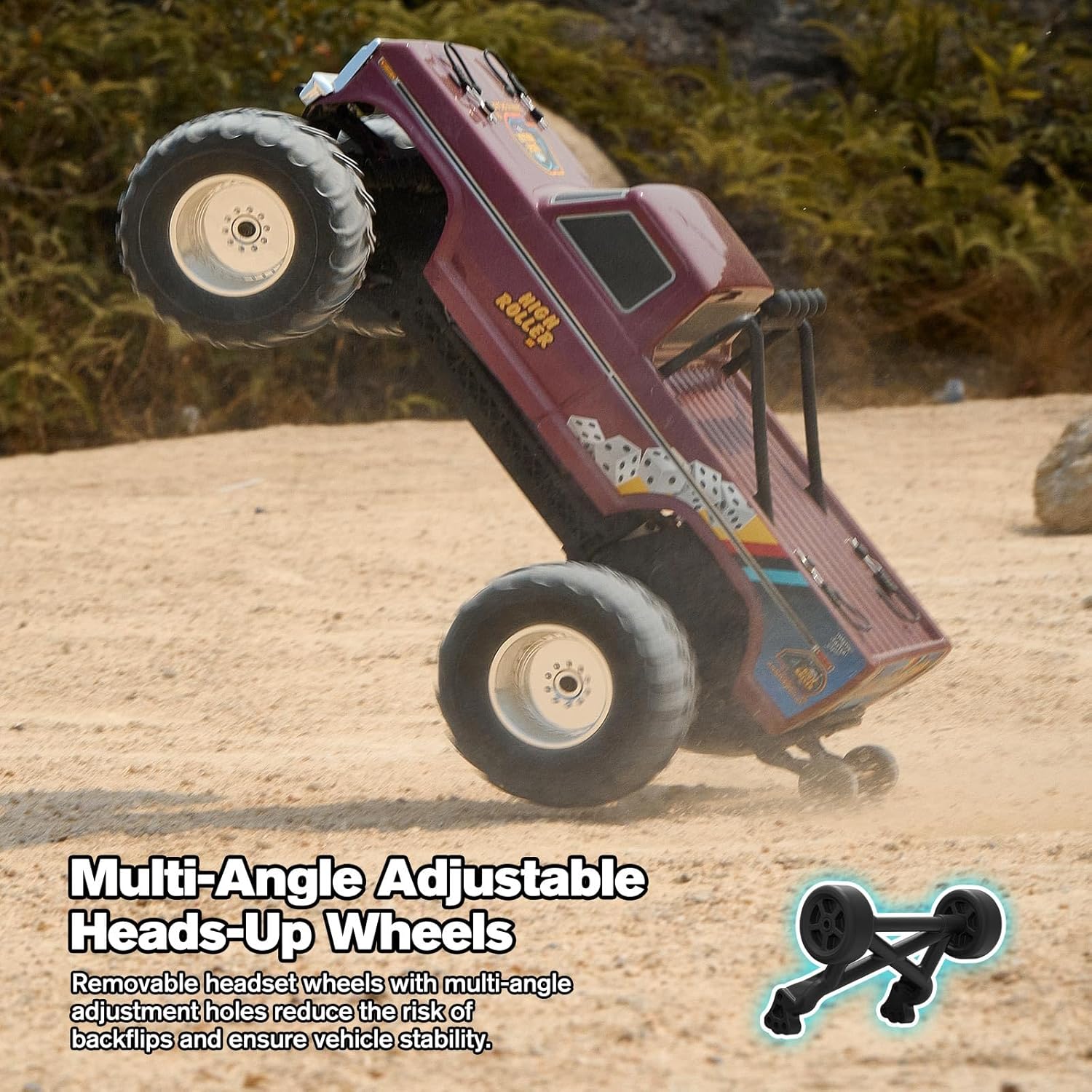 FMS 1/10 Ford F-100 RC Monster Truck, RC Crawler RTR 2WD Off-Road Truck with Wheelie Bar, High-Torque Motor, Hobby Grade Remote Control Car for Adults, First Blood