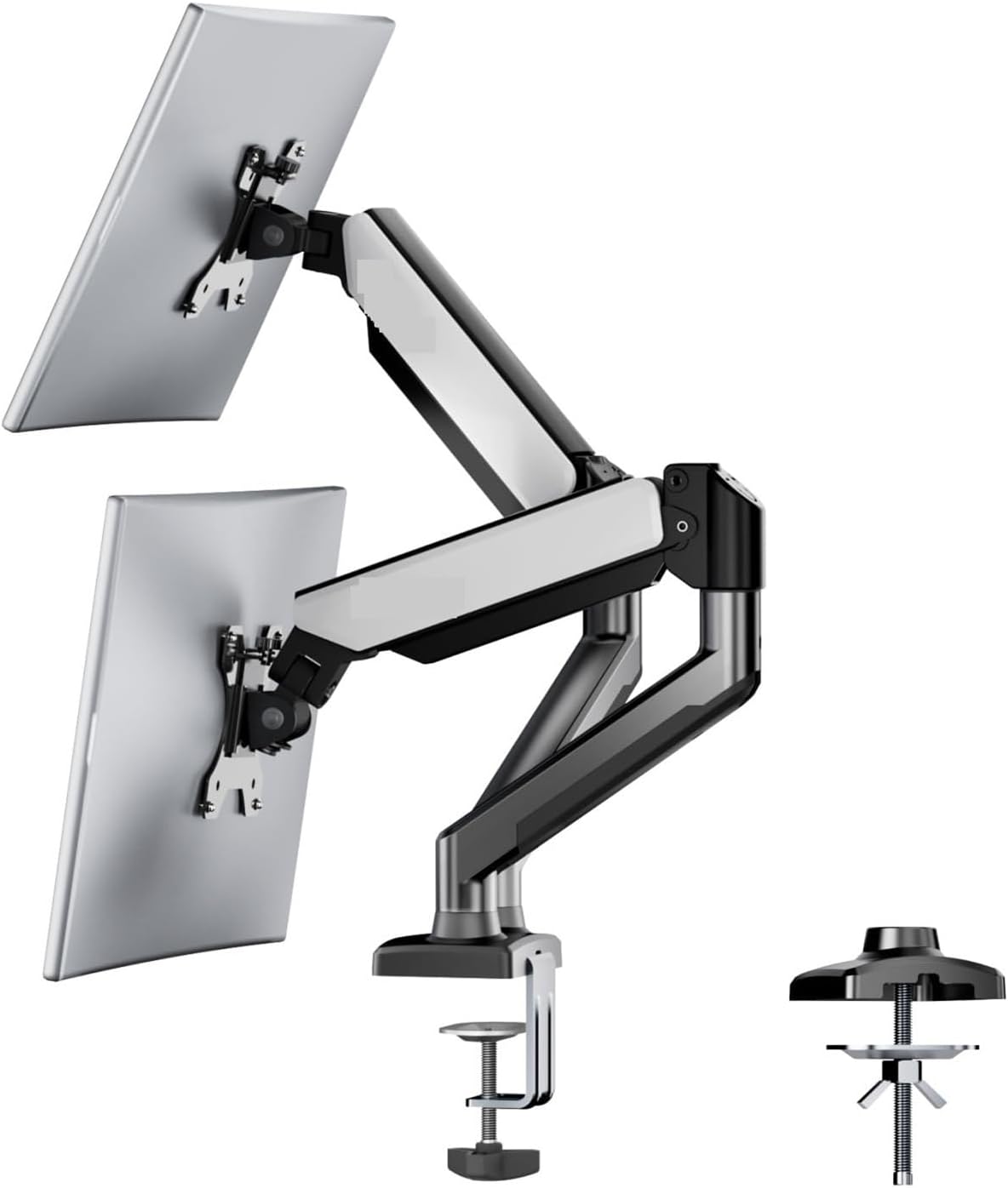 MS-002 Monitor Stand Dual Arm with C-clamp and Grommet Mount for Flexible Adjustment and Easy Monitor Stand Installation
