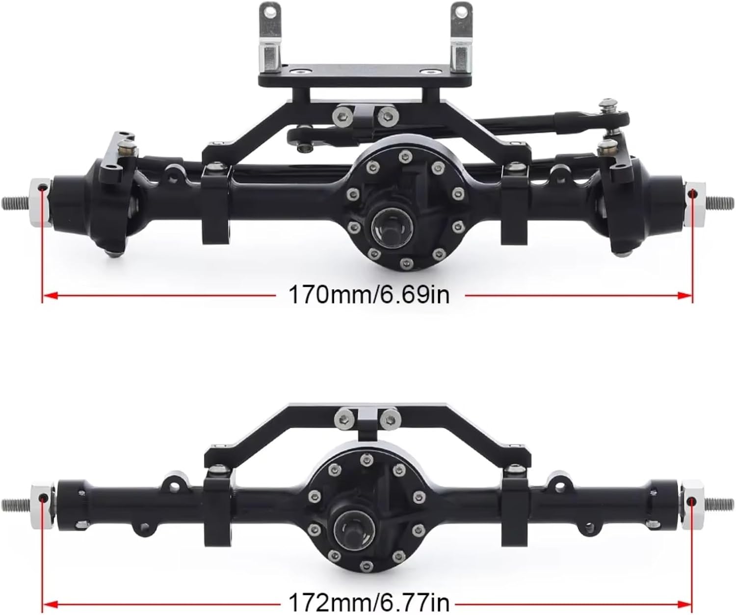 for Gelande II TF2 D90 D110 for Yota II 1/10 CNC Aluminum Alloy Axle Front and Rear RC Crawler Car Accessories Upgrade Accessories RC Car Accessories(Front and Rear Axle)