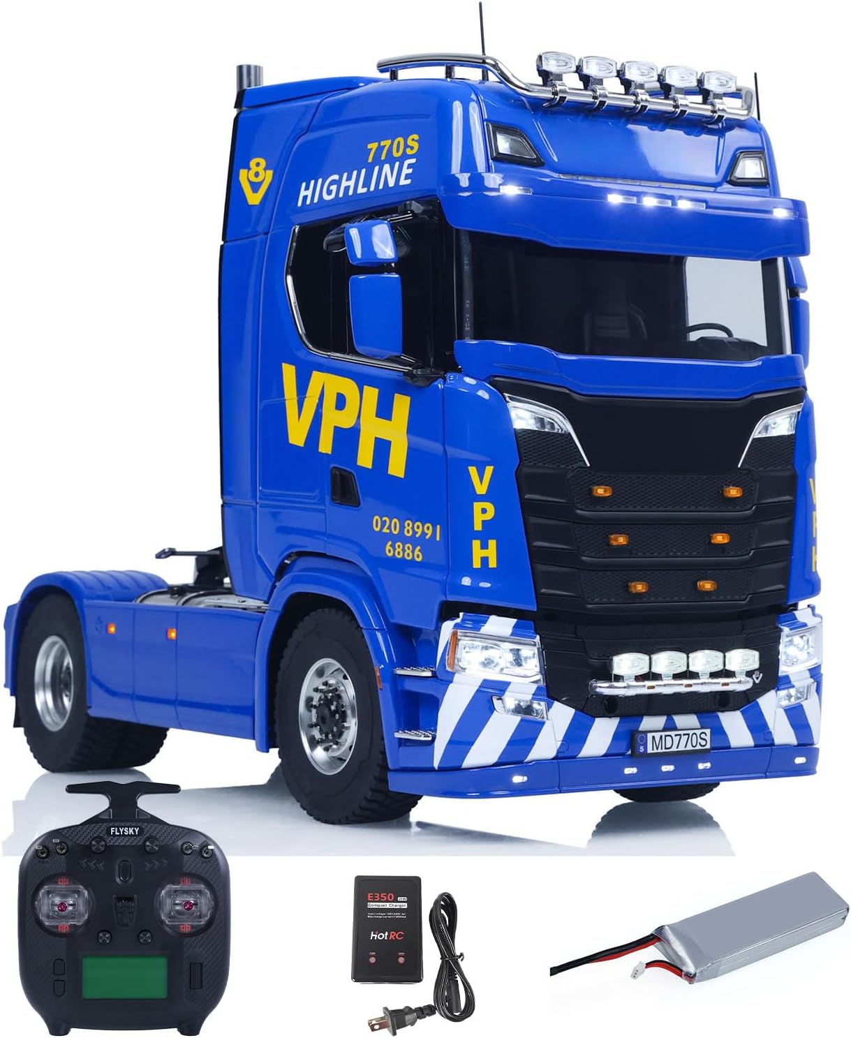 1/14 4 * 4 Metal 2Speed Transmission 770S RC Tractor Truck Remote Control Vehicle Differential Locks Brushed 80A ESC RTR Hobby Grade Model for Adult