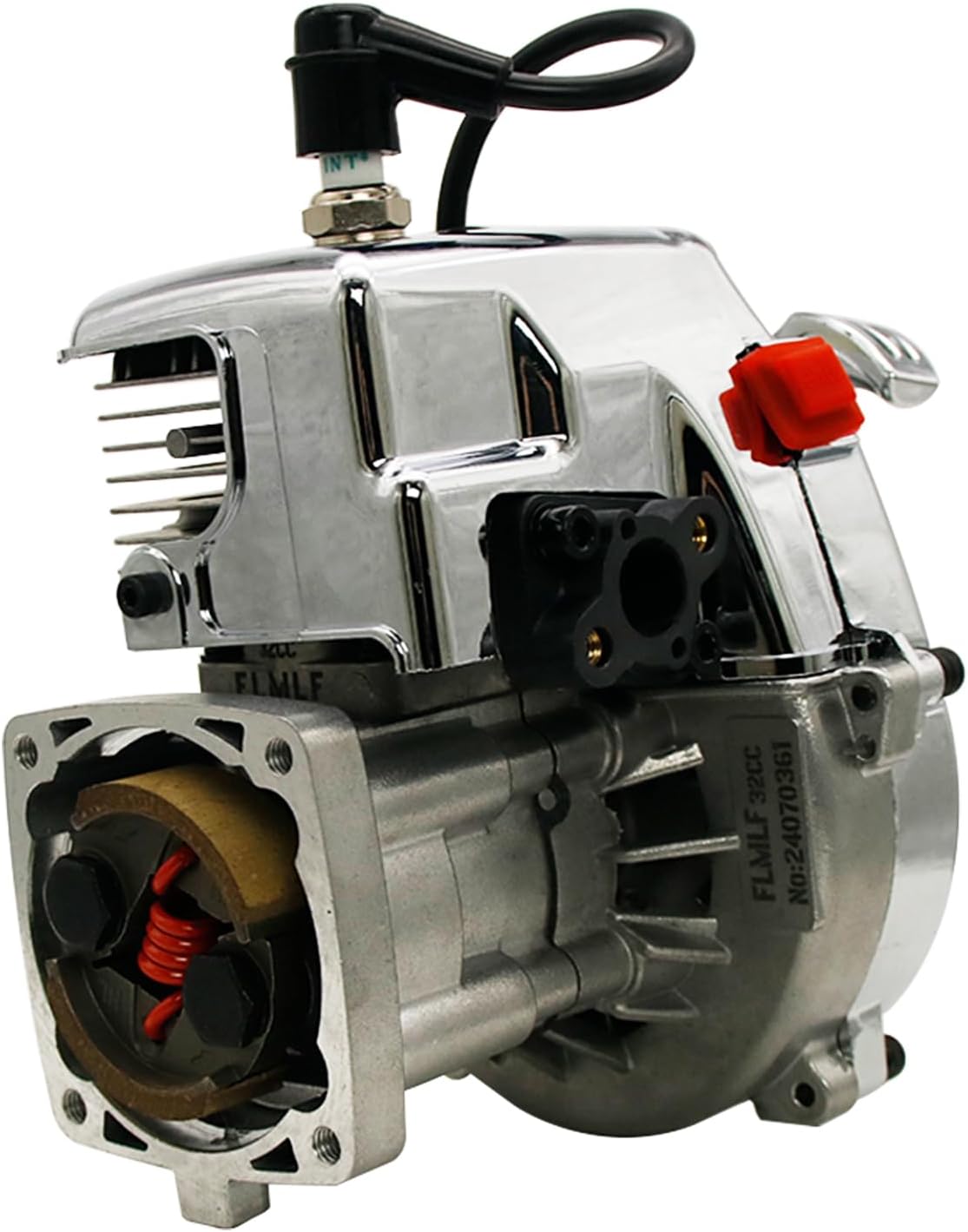 FLMLF 32CC 4 Bolt Big Bore Build kit Chrome Plated Engine for 1/5 HPI ROFUN KM Baja Losi FG GoPed RedCat RC CAR Parts