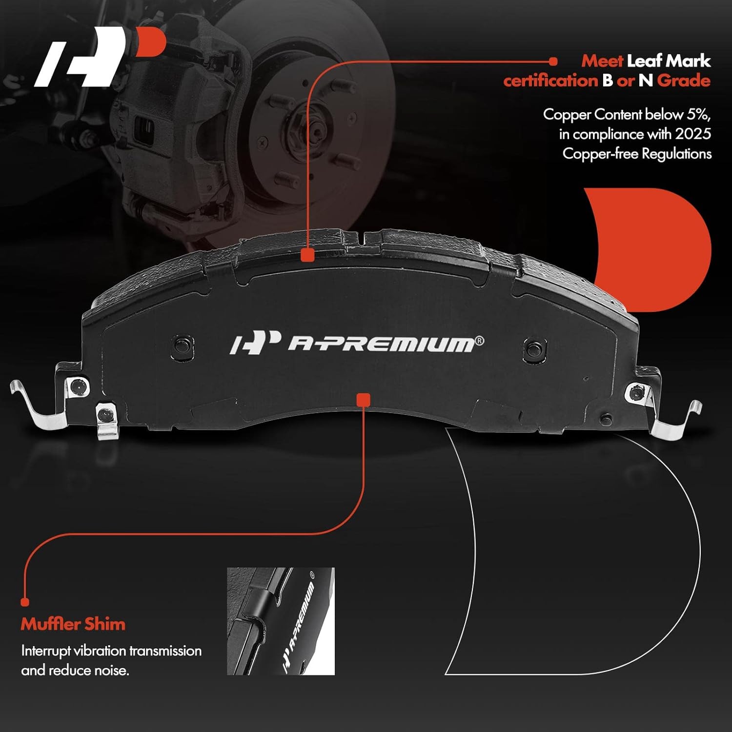 A-Premium 14.17 in (360 mm) Front Drilled and Slotted Disc Brake Rotors + Ceramic Pads Kit Compatible with Select Dodge and Ram Models - Ram 2500 & Ram 3500 09-10, 2500 & 3500 11-18, 6-PC Set