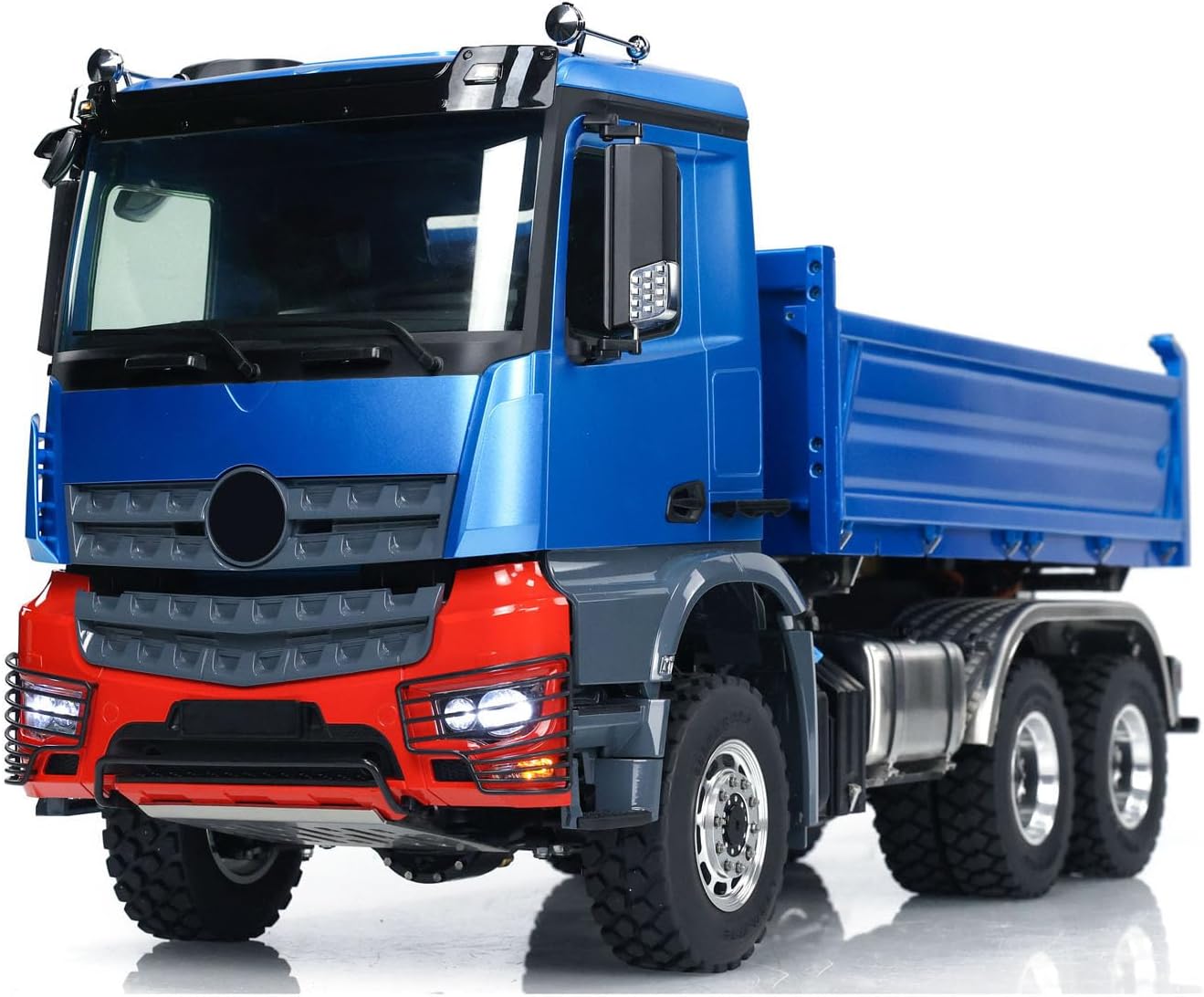 1:14 6X6 LESU RC Hydraulic Dump Car RTR Metal Remote Control 3-Way Dumper Trucks 3-Speed Transmission Differential Lock Light Sound System Model