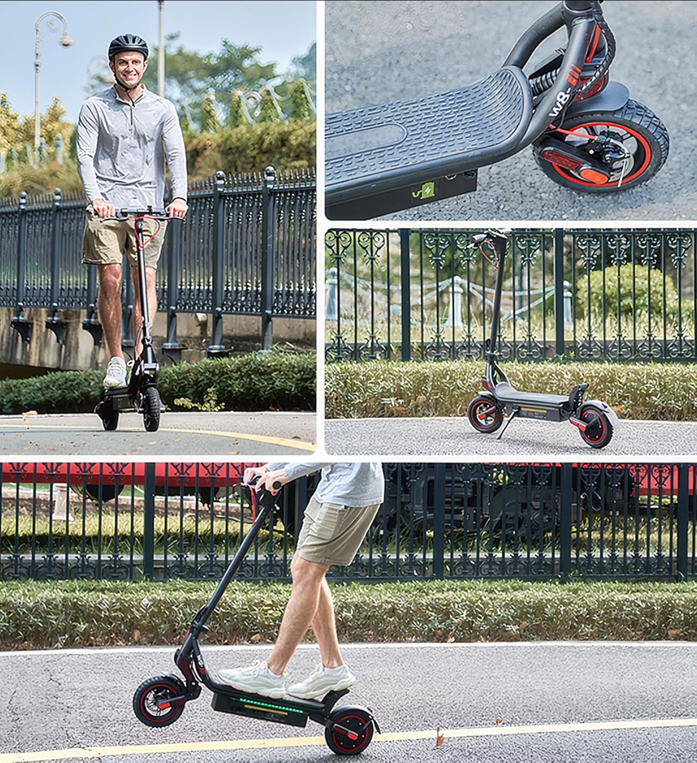 Electric Scooter, 22 Miles Long Range, 21 MPH Max Speed, 10