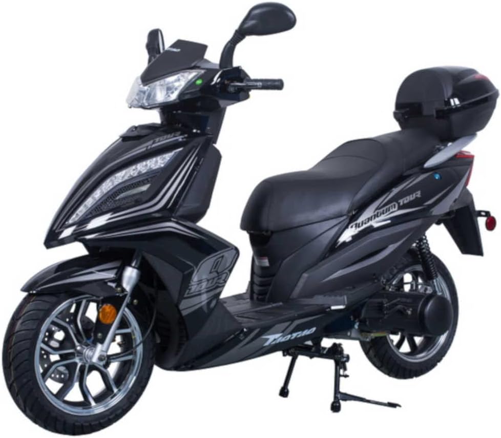 HHH Tao Motors Quantum150 TITAN150cc Scooter CVT Fully Automatic Street Scooter Gas 150cc Bike for Adult (RED)