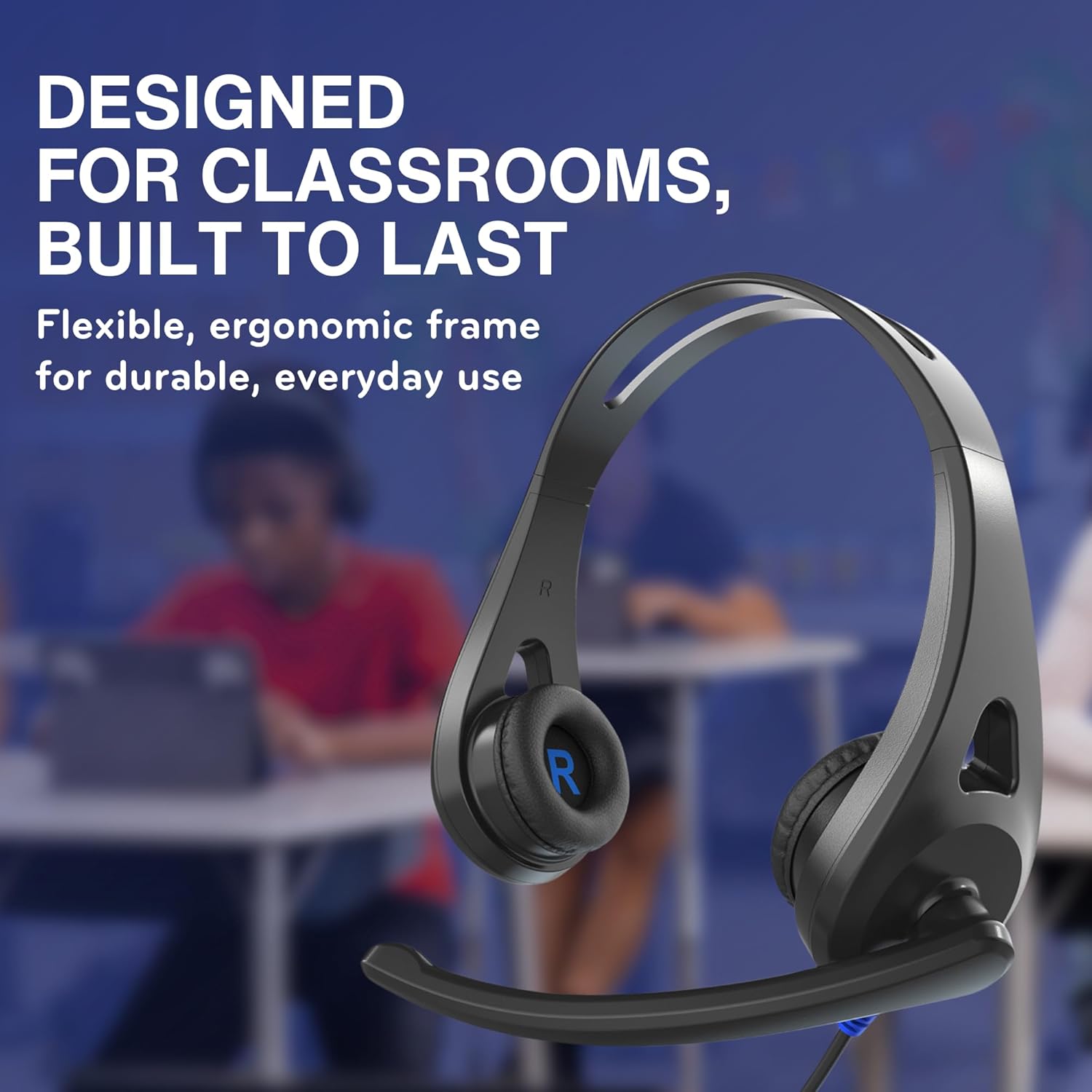 TWT Audio Classroom Headset Bulk 20 Pack – Ergo TW110 On Ear Wired Headphones with Built In Microphone for School, Students, Teachers, Durable Noise Reducing 3.5mm Jack for Testing & Learning